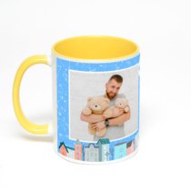 Желтая кружка с фотопечатью