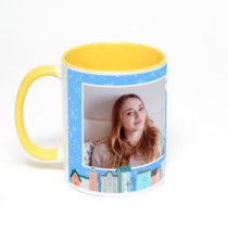 Желтая кружка с фотопечатью