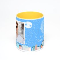 Желтая кружка с фотопечатью