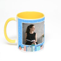 Желтая кружка с фотопечатью