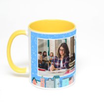 Желтая кружка с фотопечатью