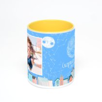 Желтая кружка с фотопечатью