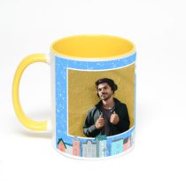 Желтая кружка с фотопечатью
