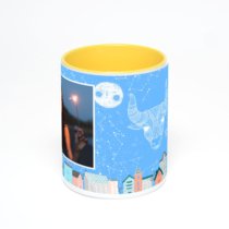 Желтая кружка с фотопечатью