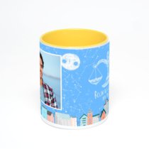 Желтая кружка с фотопечатью