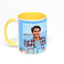Желтая кружка с фотопечатью