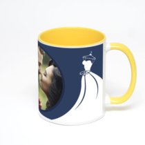 Желтая кружка с фотопечатью