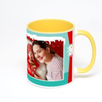 Желтая кружка с фотопечатью