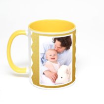 Желтая кружка с фотопечатью