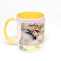 Желтая кружка с фотопечатью