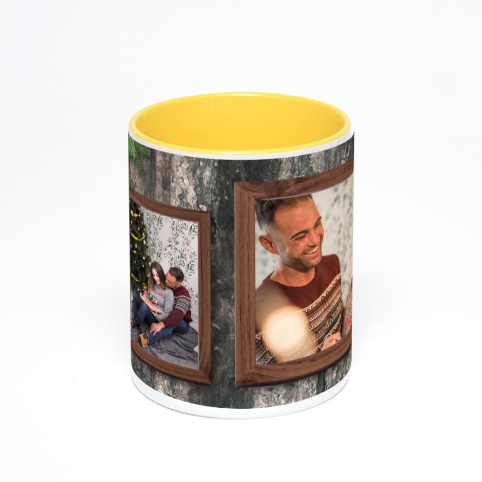 Желтая кружка с фотопечатью