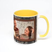 Желтая кружка с фотопечатью