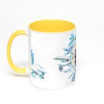 Желтая кружка с фотопечатью