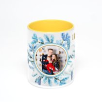 Желтая кружка с фотопечатью