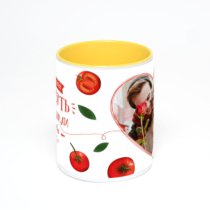 Желтая кружка с фотопечатью