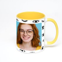 Желтая кружка с фотопечатью