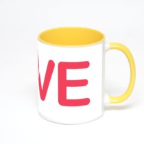 Желтая кружка с фотопечатью