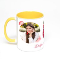 Желтая кружка с фотопечатью