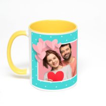 Желтая кружка с фотопечатью