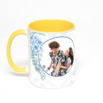 Желтая кружка с фотопечатью