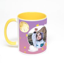 Желтая кружка с фотопечатью