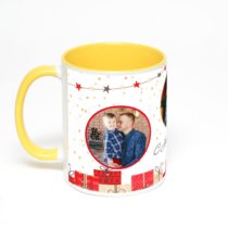 Желтая кружка с фотопечатью