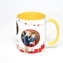 Желтая кружка с фотопечатью