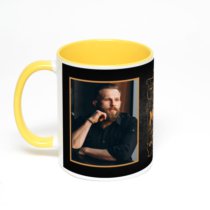 Желтая кружка с фотопечатью