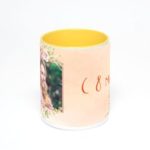 Желтая кружка с фотопечатью