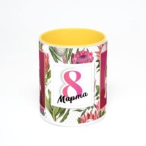 Желтая кружка с фотопечатью