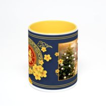 Желтая кружка с фотопечатью