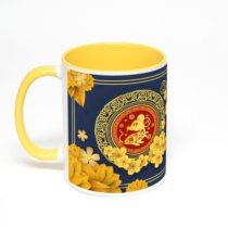 Желтая кружка с фотопечатью