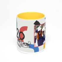 Желтая кружка с фотопечатью