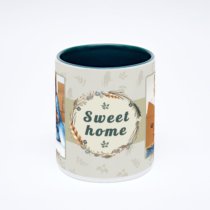 Зелёная кружка с фотопечатью