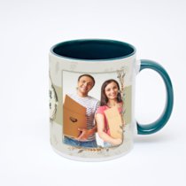 Зелёная кружка с фотопечатью