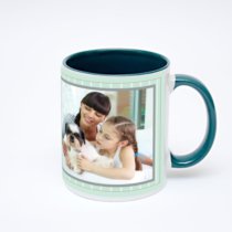 Зелёная кружка с фотопечатью