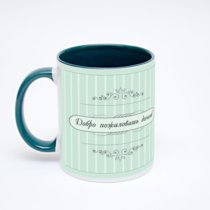 Зелёная кружка с фотопечатью