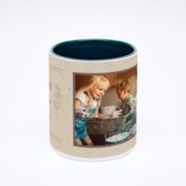 Зелёная кружка с фотопечатью