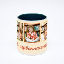 Зелёная кружка с фотопечатью