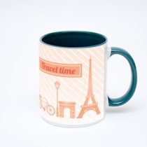 Зелёная кружка с фотопечатью