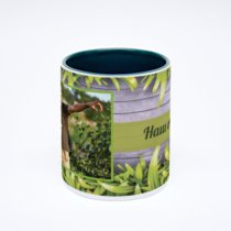 Зелёная кружка с фотопечатью