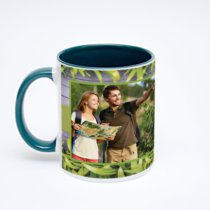 Зелёная кружка с фотопечатью