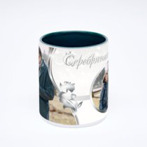 Зелёная кружка с фотопечатью