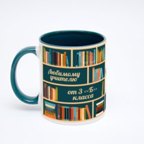 Зелёная кружка с фотопечатью