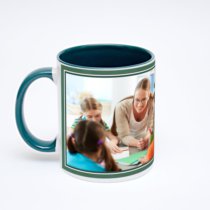 Зелёная кружка с фотопечатью