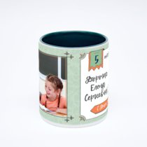 Зелёная кружка с фотопечатью