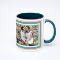 Зелёная кружка с фотопечатью