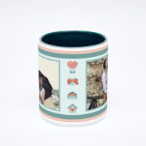 Зелёная кружка с фотопечатью