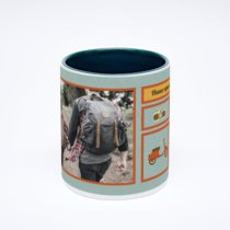 Зелёная кружка с фотопечатью