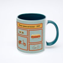 Зелёная кружка с фотопечатью